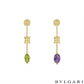 Bvlgari Yellow Gold Multi-Gemstone B.Zero1 Earrings